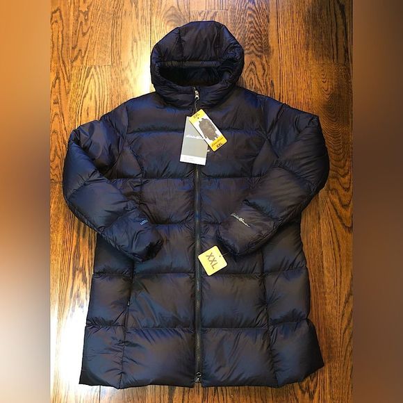 EDDIE BAUER Luna Peak Black Quilted Down Women’s Winter Coat Sz XXL - Picture 1 of 12